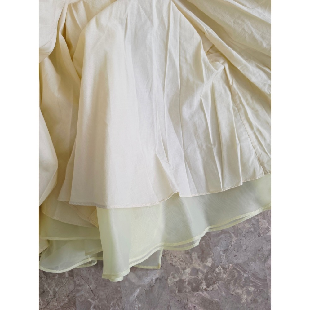 NEW Selkie The Twinkie Paris Yellow Ruffle Puff Sleeve Fairycore Mini Dress M - Picture 7 of 14